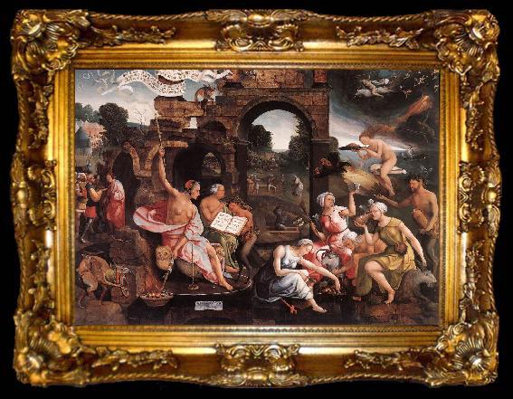 framed  CORNELISZ VAN OOSTSANEN, Jacob Saul and the Witch of Endor dfg, ta009-2